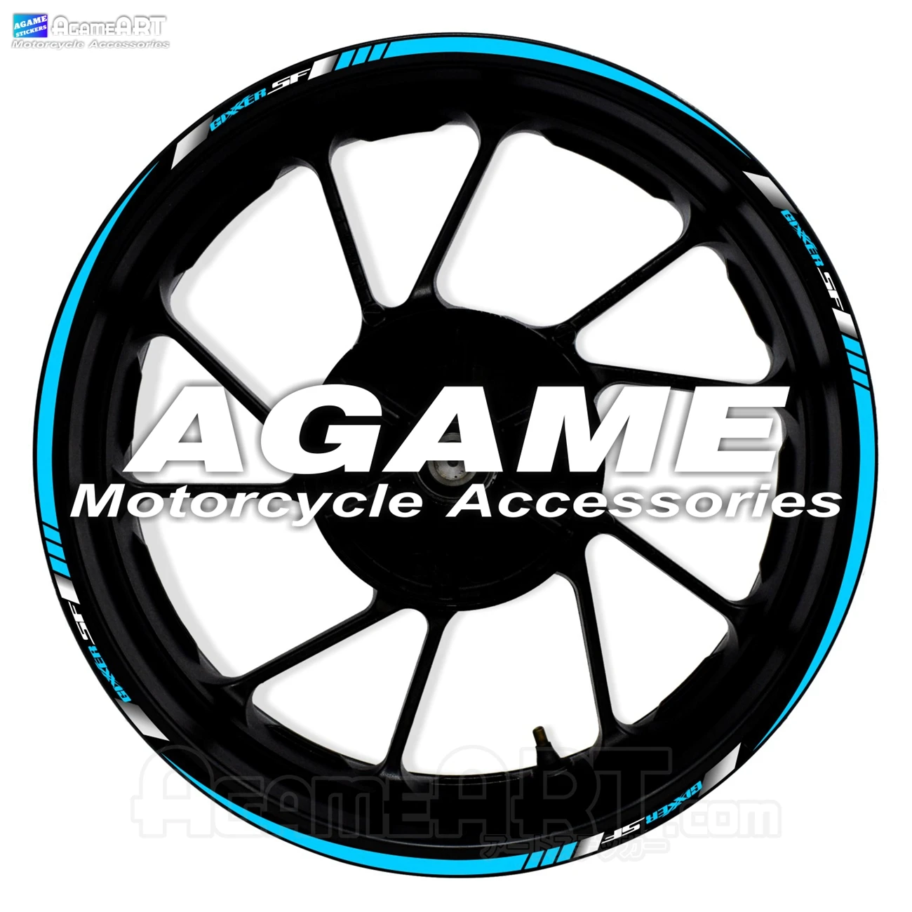 For GIXXER SF Motorcycle Wheel Stickers Reflective 17inch Stripe Rim Inside of Hub Waterproof Decals Accessories