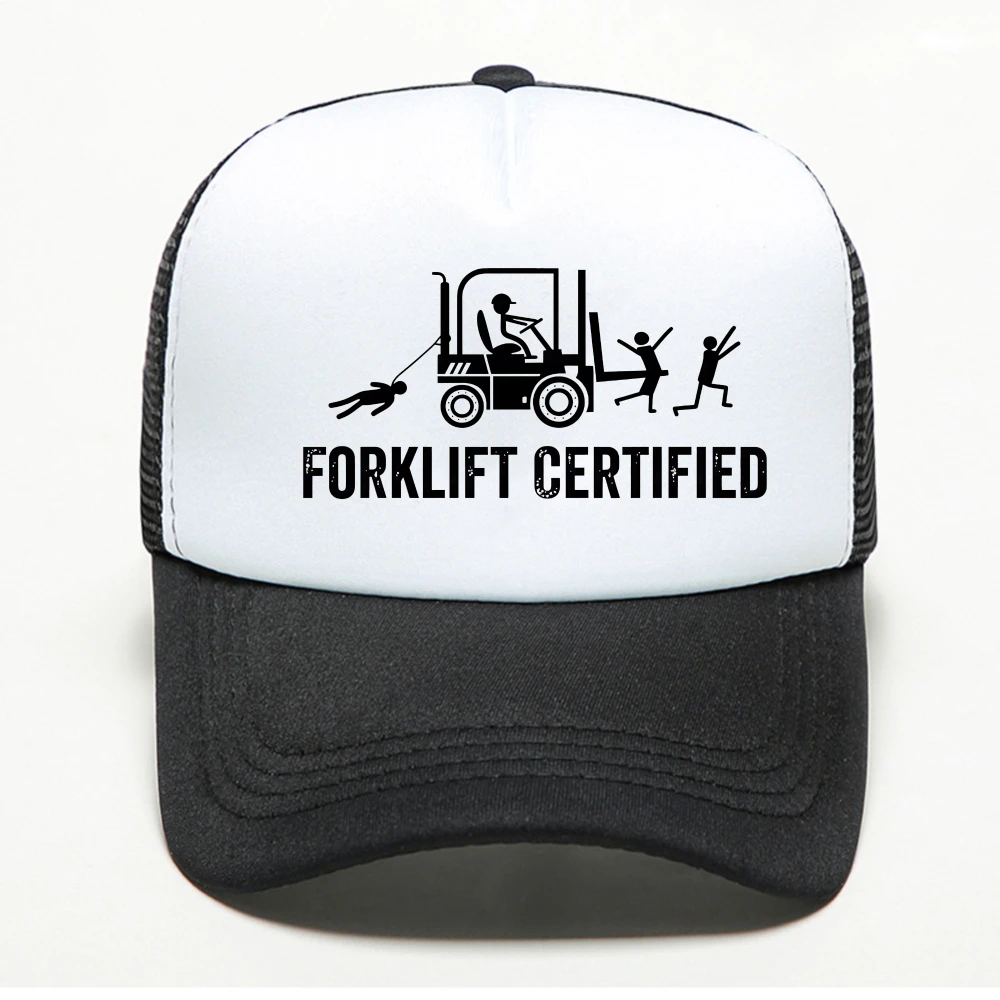Forklift Operator Forklift Certified Baseball Cap Men Women Fashion Adjustable mesh Trucker Hats summer breathable Snapback Hats