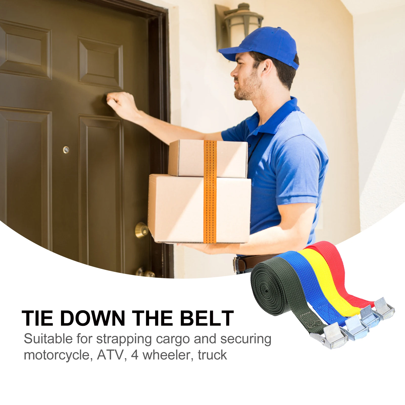 

Truck Strap Cargo Straps Vehicle Luggage Ratchet Belt Trunk Buckle Lashing Travel