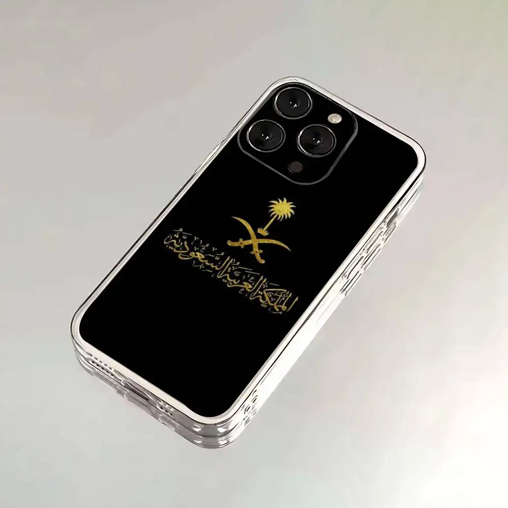 المملكة العربية السعودية حافظة هاتف بعلم آيفون 17,16,15,14,13,12,Pro,Max,Plus,E,SE4,Air,Mini غطاء شفاف #4