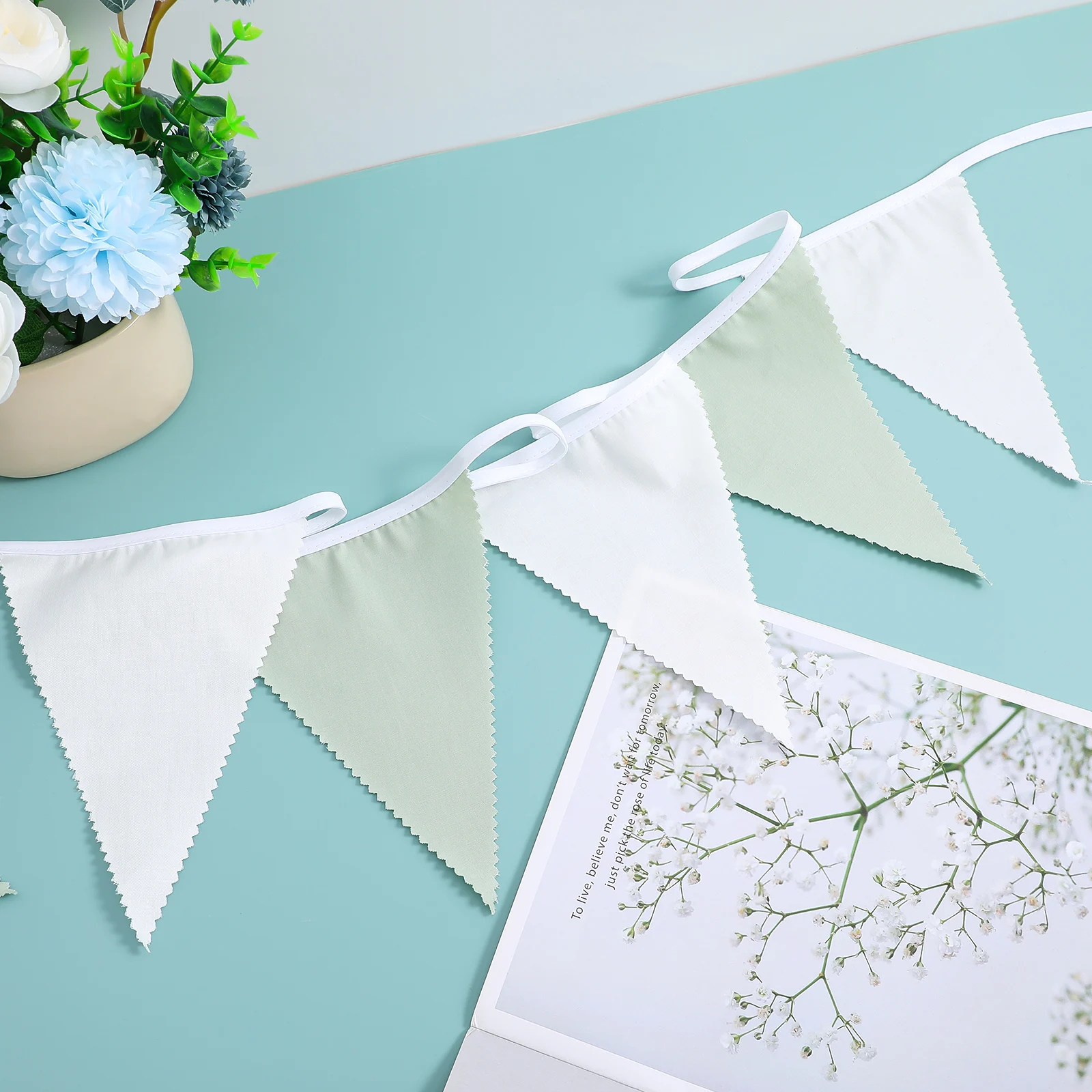 

42 pcs Pennant Banner Flags Triangle Bunting Party Birthday Bunting Hanging Banner Boho Party Decorations Classroom Baby Shower