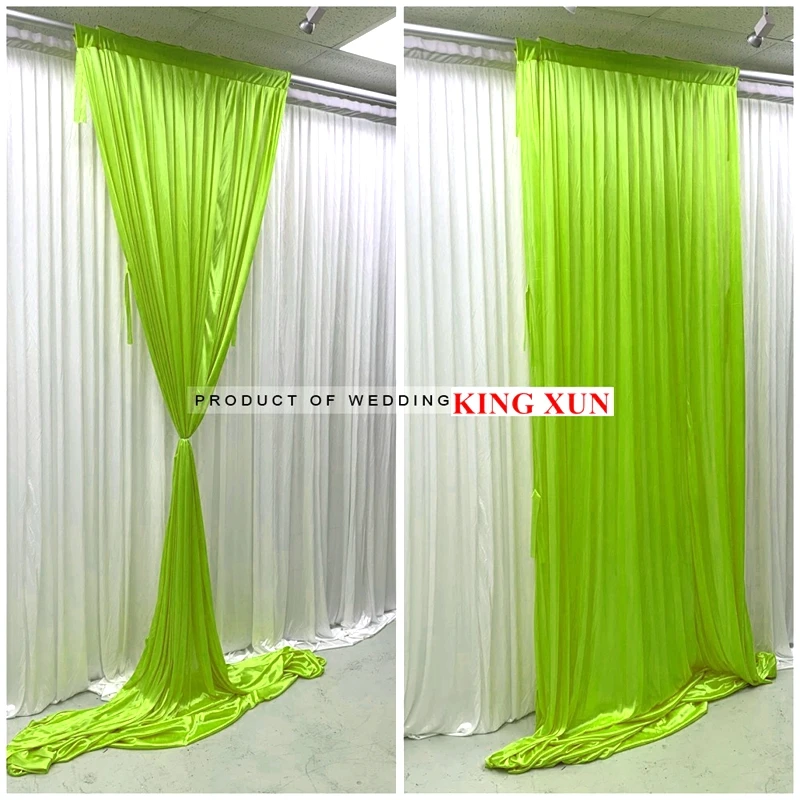 

Sage Green Ice Silk Wedding Backdrop Drape Curtain Poly Stage Background Photo Booth Event Banquet Party Decoration