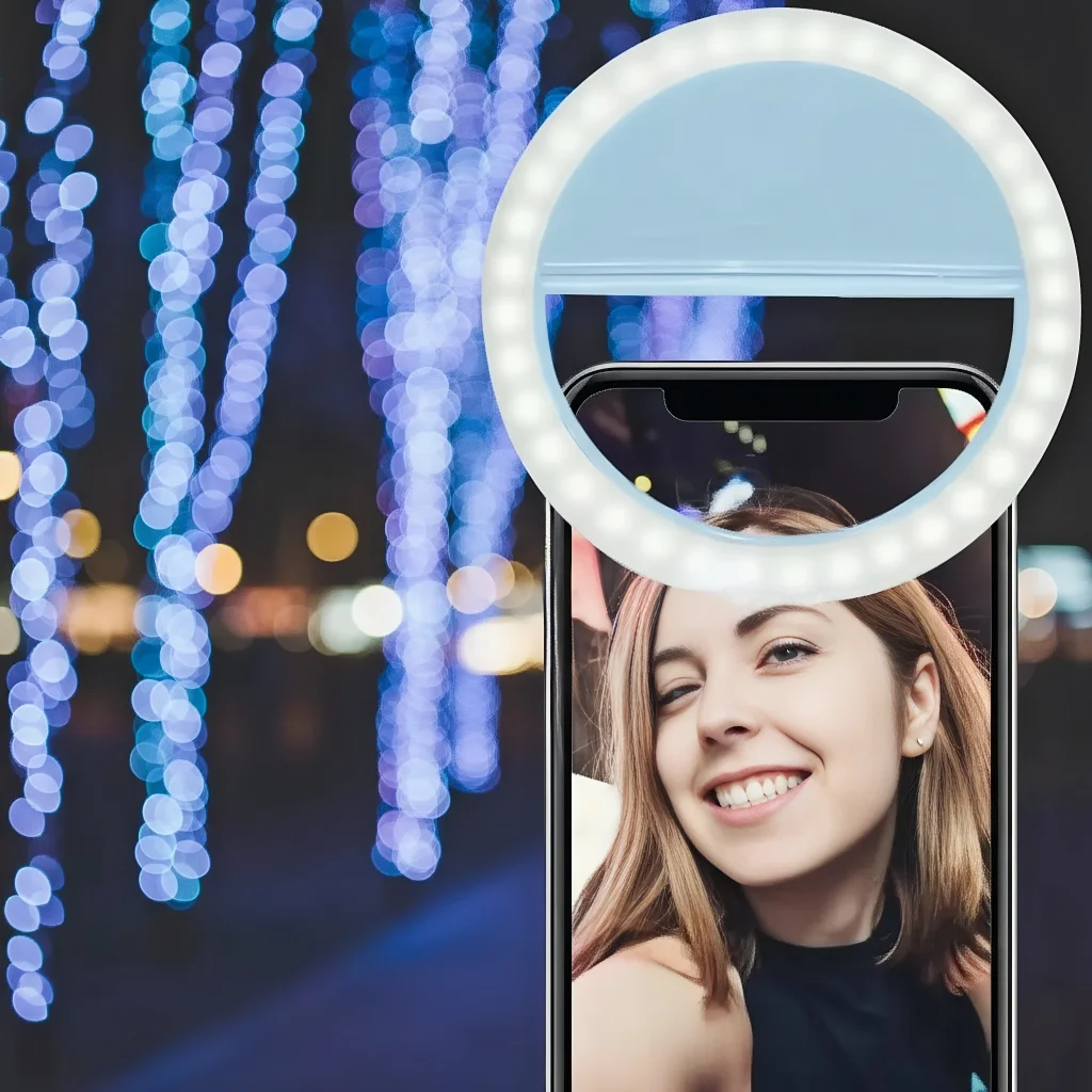 

USB Charging Phone Camera Fill Light - Adjustable Brightness Portable Rechargeable Selfie Ring Light