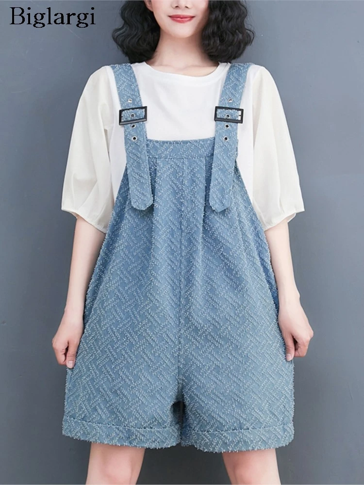 

Oversized Jeans Summer Strap Shorts Women Plaid Fashion Casual Ladies Trousers Loose Wide Leg Pleated Woman Strap Shorts Shorts