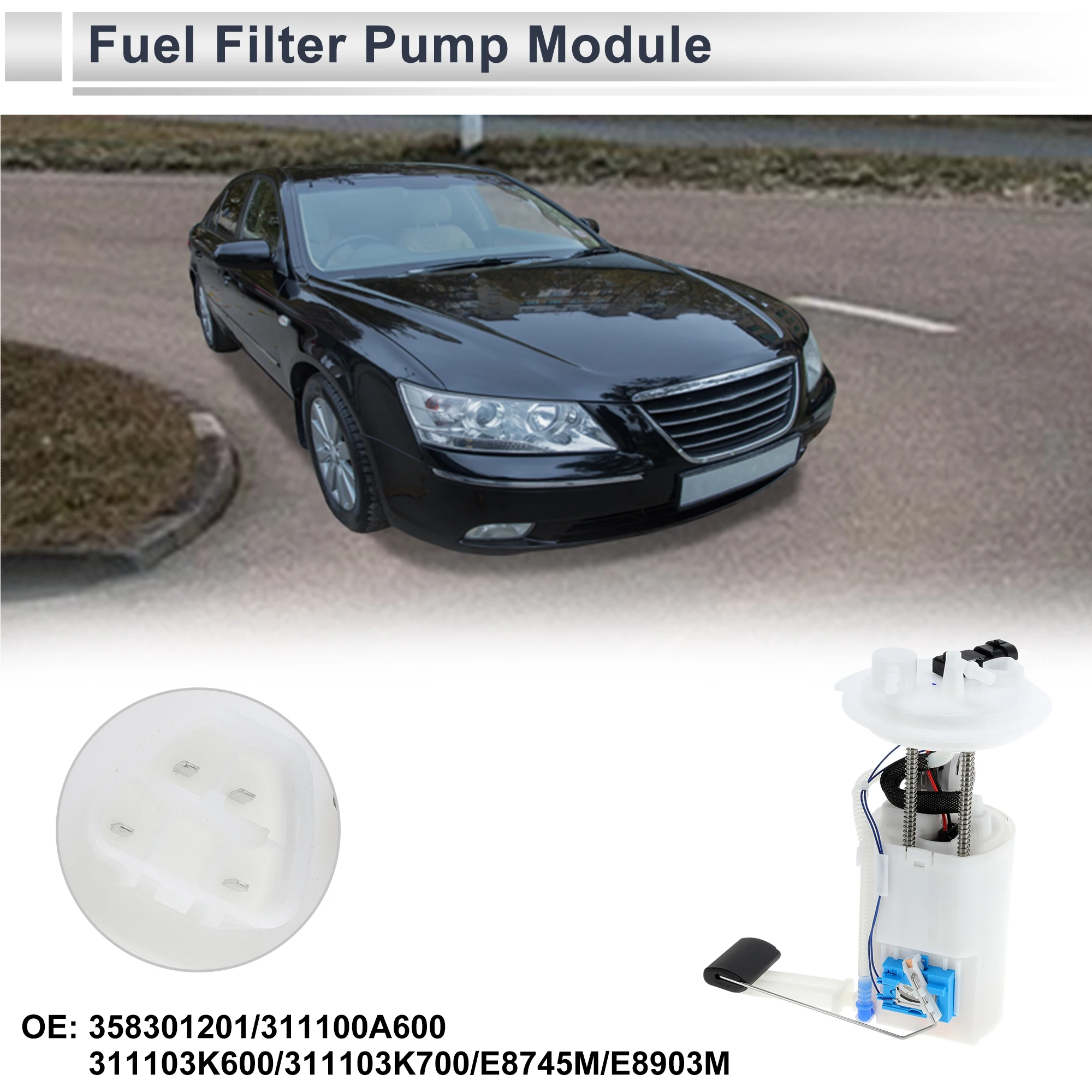 

X Autohaux Electric Fuel Pump Assembly for Hyundai Sonata 2006-2010 2.4L 3.3L Fuel Filter Pump Module No.311100A600/311103K700