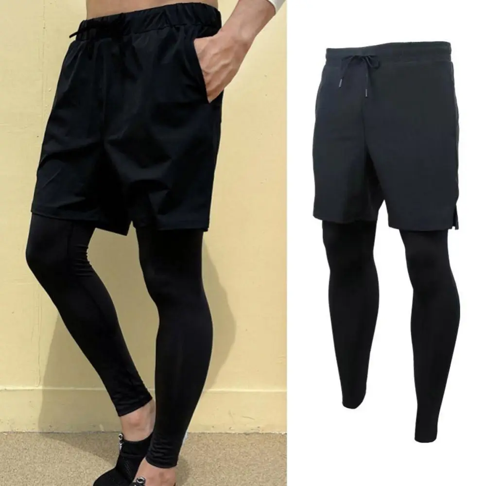 

2 in 1 Basketball Tights Breathable Jogging Tights Sport Running Shorts Sweat Wicking Polyester Men Compression Sports Tights