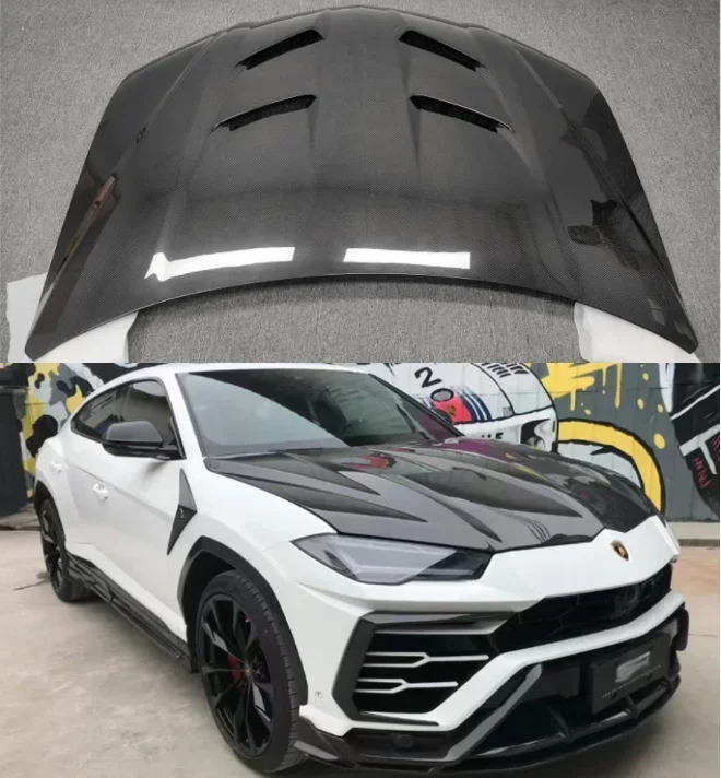 New！ Real Dry Carbon Fiber Car Front Bumper Bonnet  Engine Hood Vent Cover For Lamborghini URUS 2018 2019 2020 2021 2022 2023 20