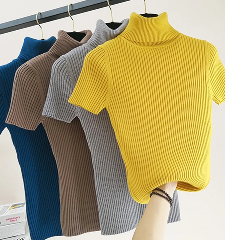 

Ele базовый цветной свитер Faionable Street Sle круглый Ne ort Sve женский топ облегающего кроя, новое поступление лета