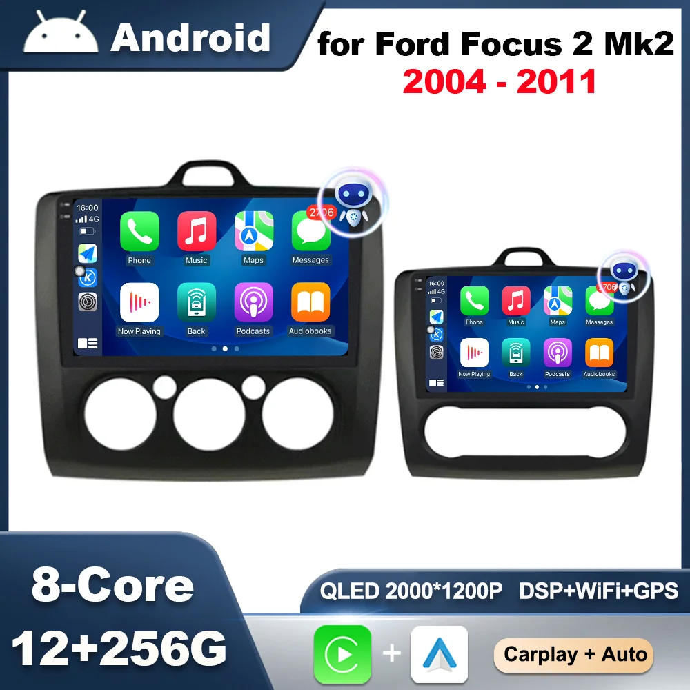 

9 inch Android OS For Ford Focus 2 Mk2 2004 - 2011 Car Radio Audio Multimedia Player GPS Navigation Wireless Carplay DSP Stereo