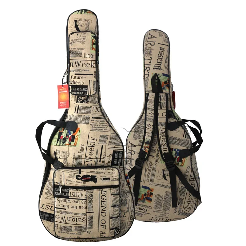 40 41Inch Guitar Case Personality Style Guitar Cover Shoulder Strap Backpack 600D Oxford Waterproof Acoustic Folk Gig Bag