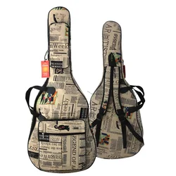 40 41Inch Guitar Case Personality Style Guitar Cover Shoulder Strap Backpack 600D Oxford Waterproof Acoustic Folk Gig Bag