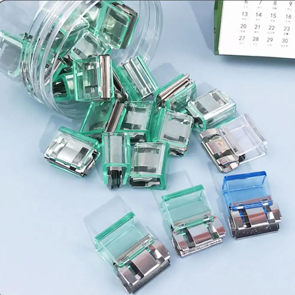 New Morandi Color Letter Paper Clip Transparent Plastic Test Paper File Folder Multi-function Push Clip School Office