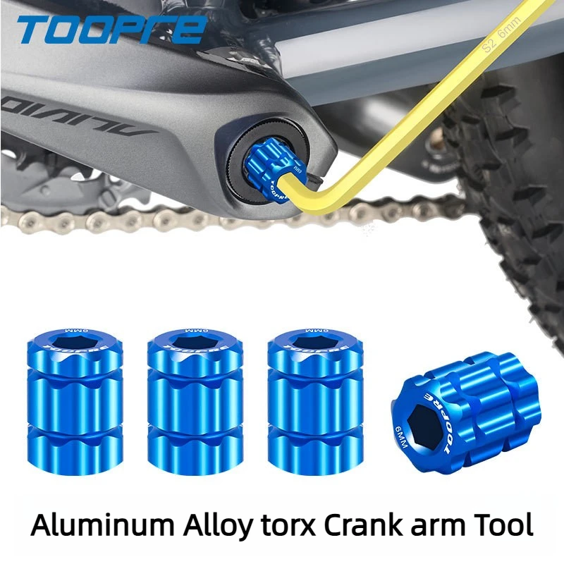 

TOOPRE Integrated Hollow Star Crank Cap Removal Tool Aluminum Alloy Chainring Wrench forMountain Road Bike CNCMachined Anodized