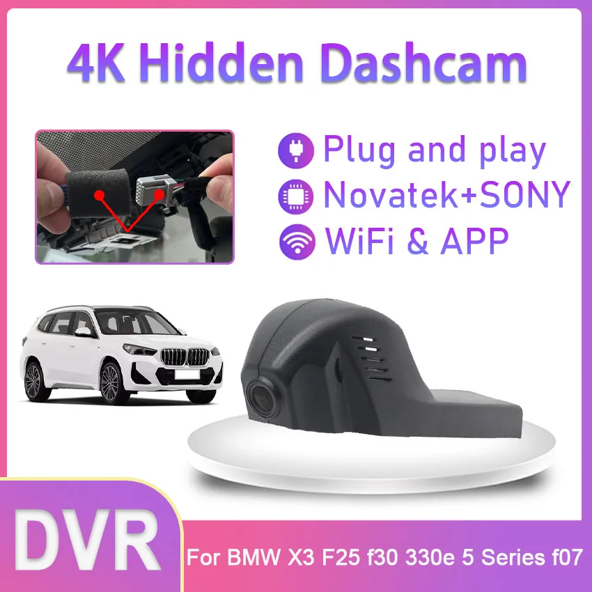 

4K UHD 2160P WiFi APP Dual Car DVR Dash Cam Video Recorder Original For BMW X3 F25 2012 f30 330e 2016 5 Series f07 2013 DashCam
