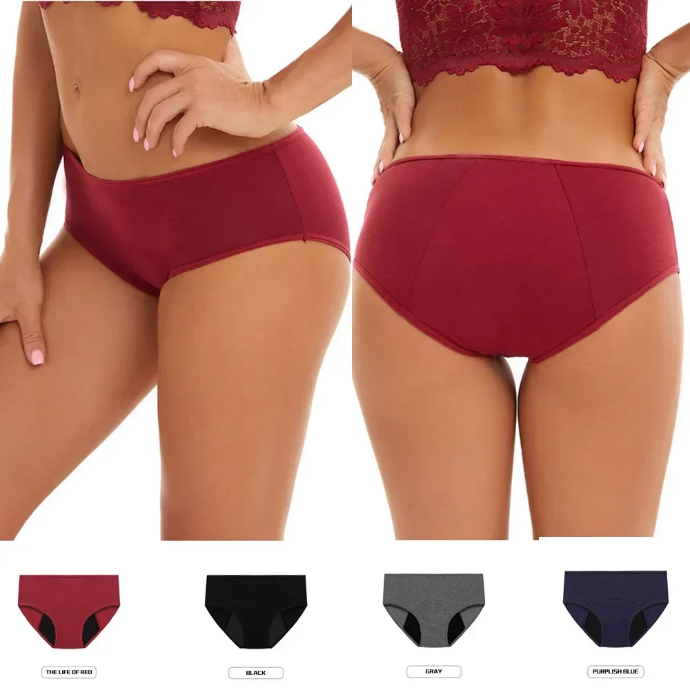 Cotton Low Waist Panties Leak Proof Menstrual Panties Women Period Underwear Sexy Pants Physiological Underwear Plus Size Briefs