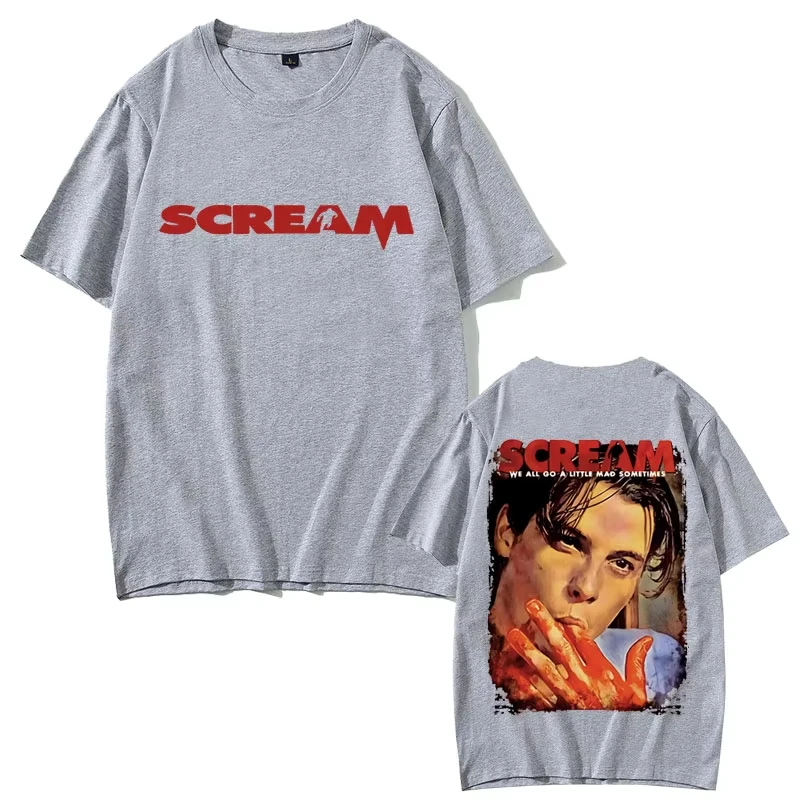 90s فيلم الرعب الصراخ خمر الجرافيك تي شيرت بيلي لوميس تي شيرت مطبوع نحن جميعنا نذهب قليلا جنون بيلي هالوين الرجال تي شيرت #4