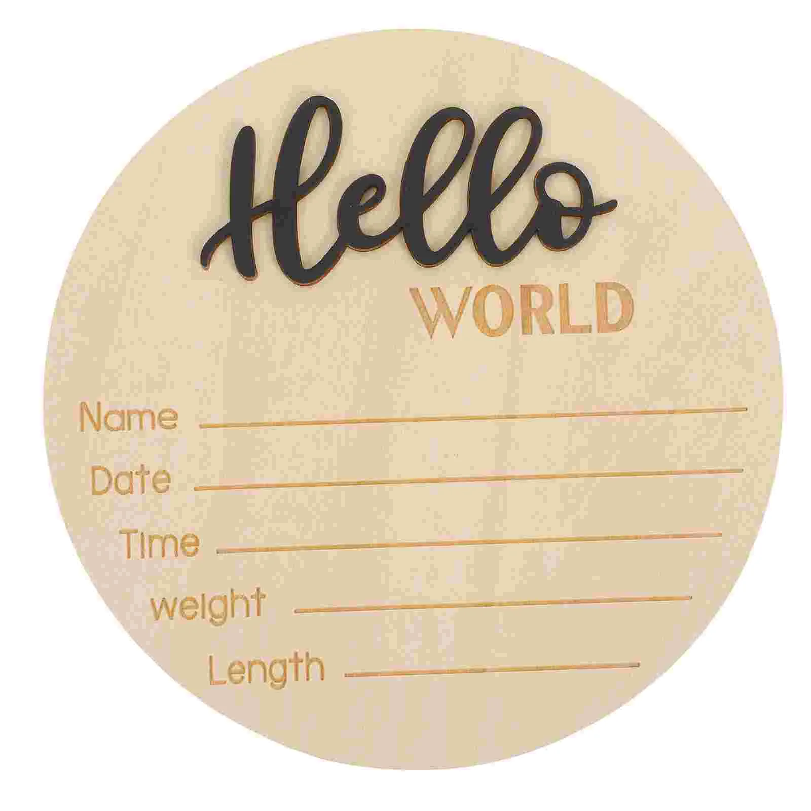 

Baby Birth Sign Card Newborn Name Announcement Craft Pendant Wooden Welcome