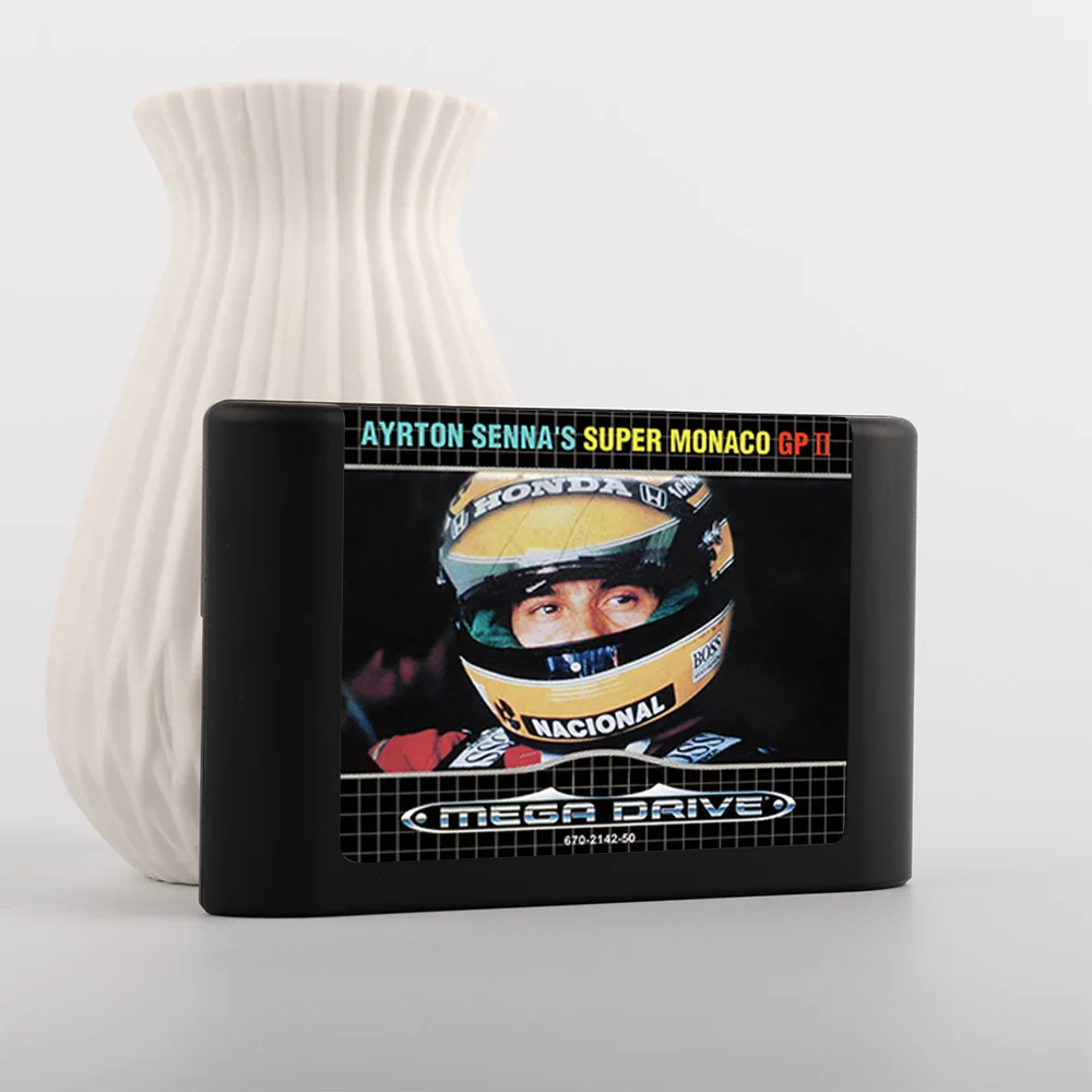 cartucho-de-jogo-retro-ayrton-senna-super-monaco-gp-ii-16bit-versao-eur-para-consoles-de-videogame-sega-megadrive