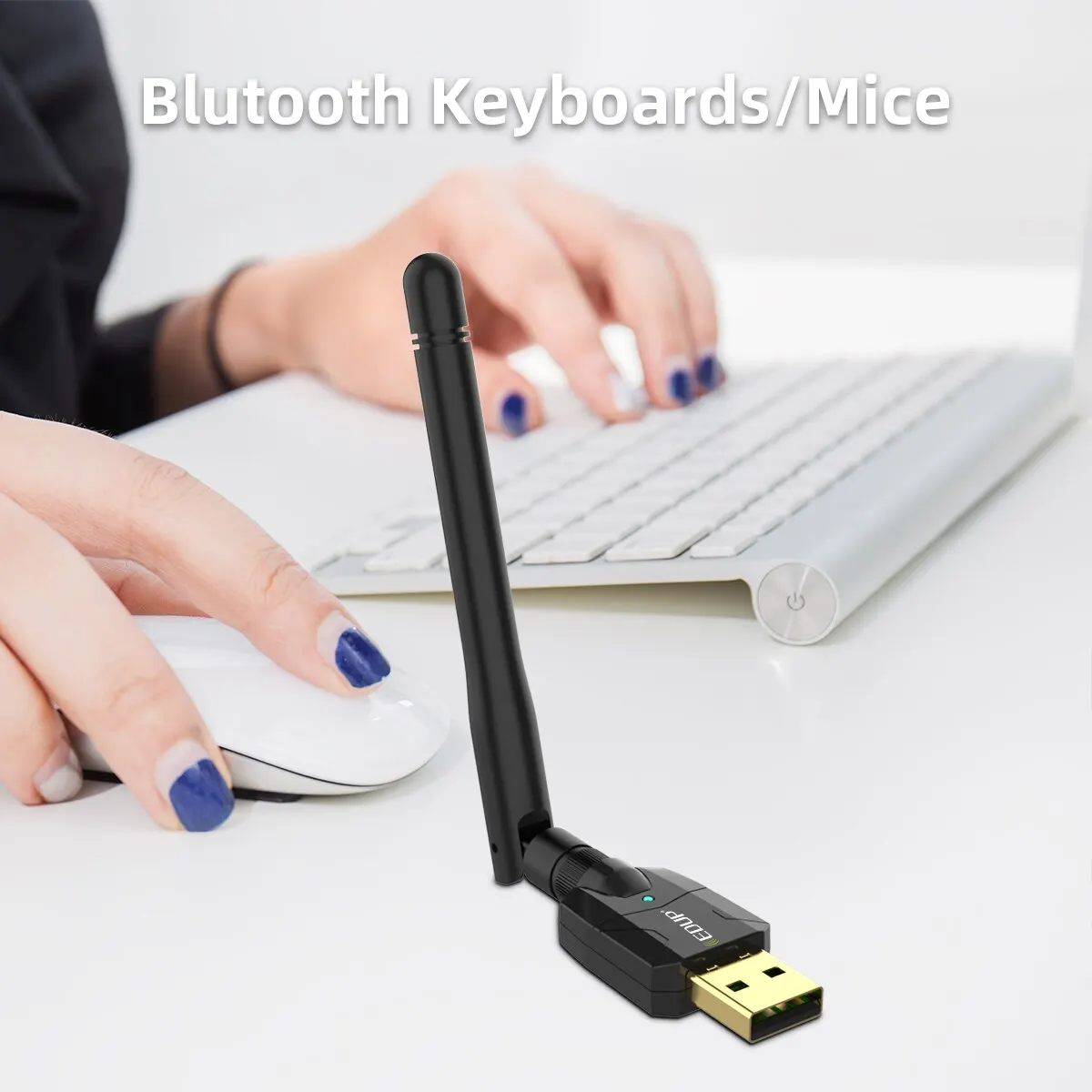 EDUP 100M Bluetooth Adapter USB Bluetooth 5.1 Wireless Receiver Transfer For PC and Desktop Audio Wireless Mouse Adapter