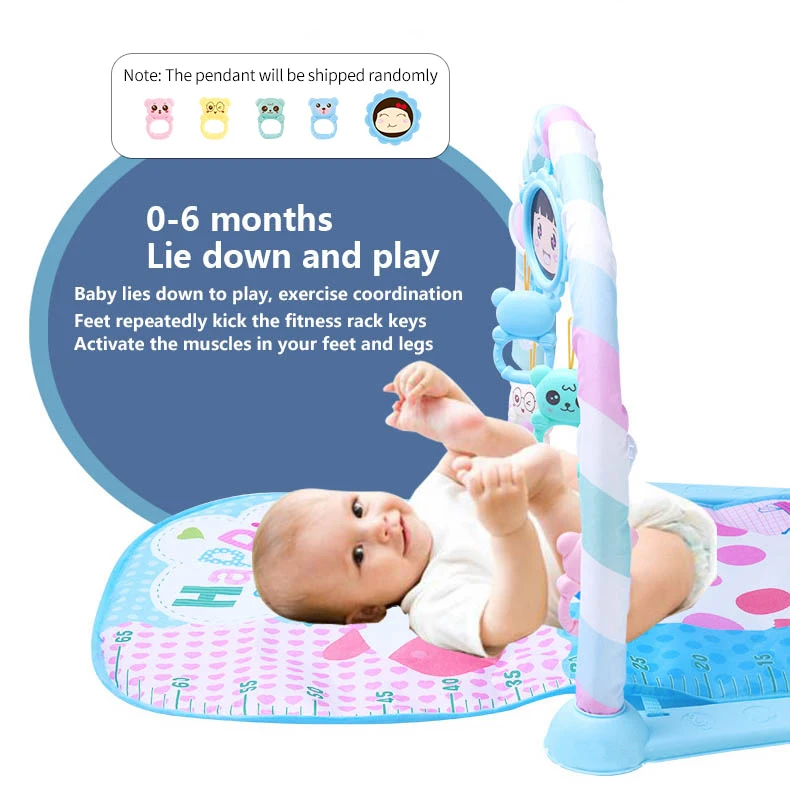 Baby Music Rack Play Mat Toys Puzzle Carpet with Piano Keyboard Playmat Gym Crawling Activity Rug Toys for 0-12 Months Gift