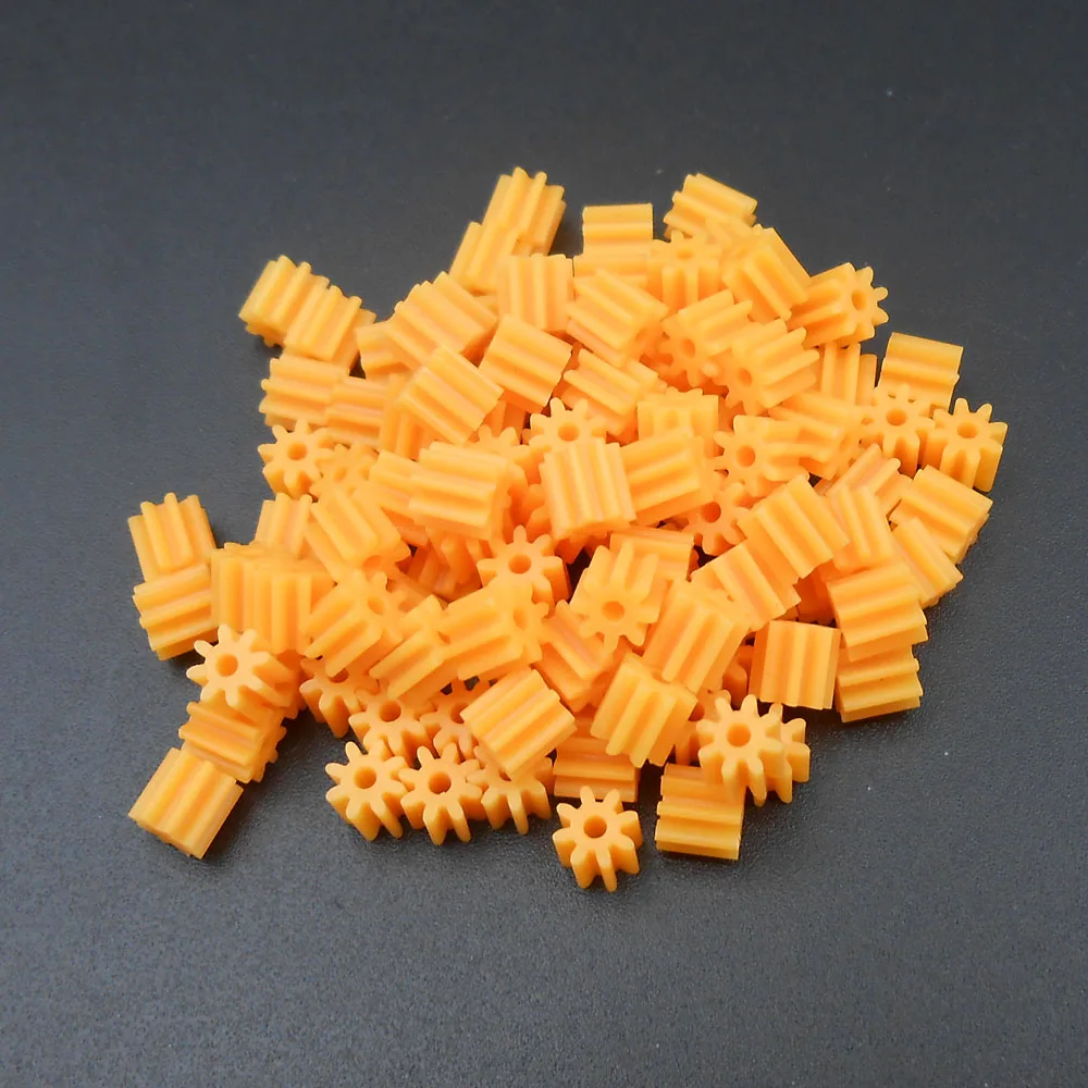 100Pcs/Lot  8T1.4A 0.5 Modulus 8T 0.5M 8 Teeth Spur Gear Pinion Aperture Bore 1.4MM Orange T=8 4.8MMX5MM 1.4A Tight Distribution