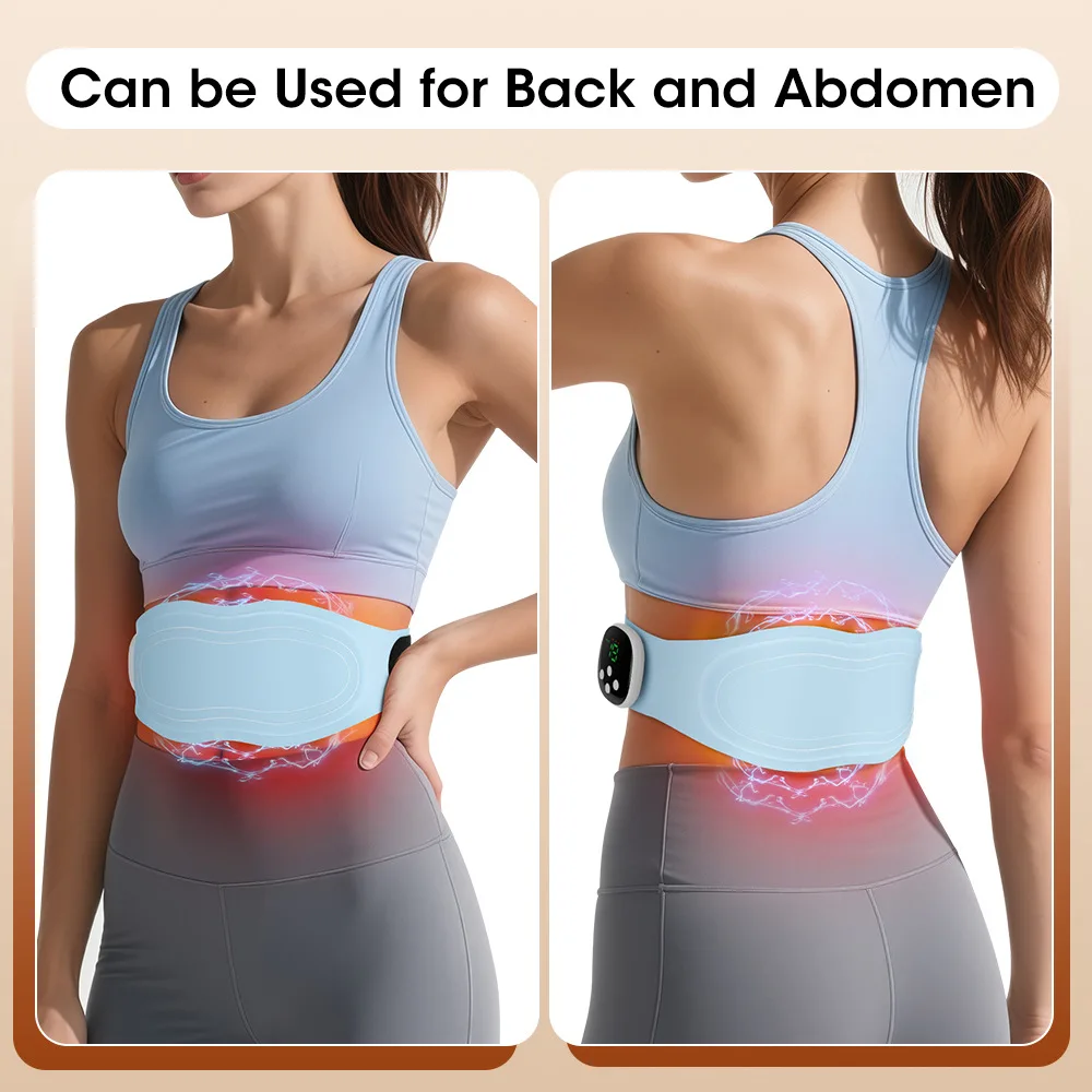 Electric Waist Massager Lower Back Toning Belt for Belly Exercise Vibration Hot Compress Massage Belt Muscle Relax USB charge