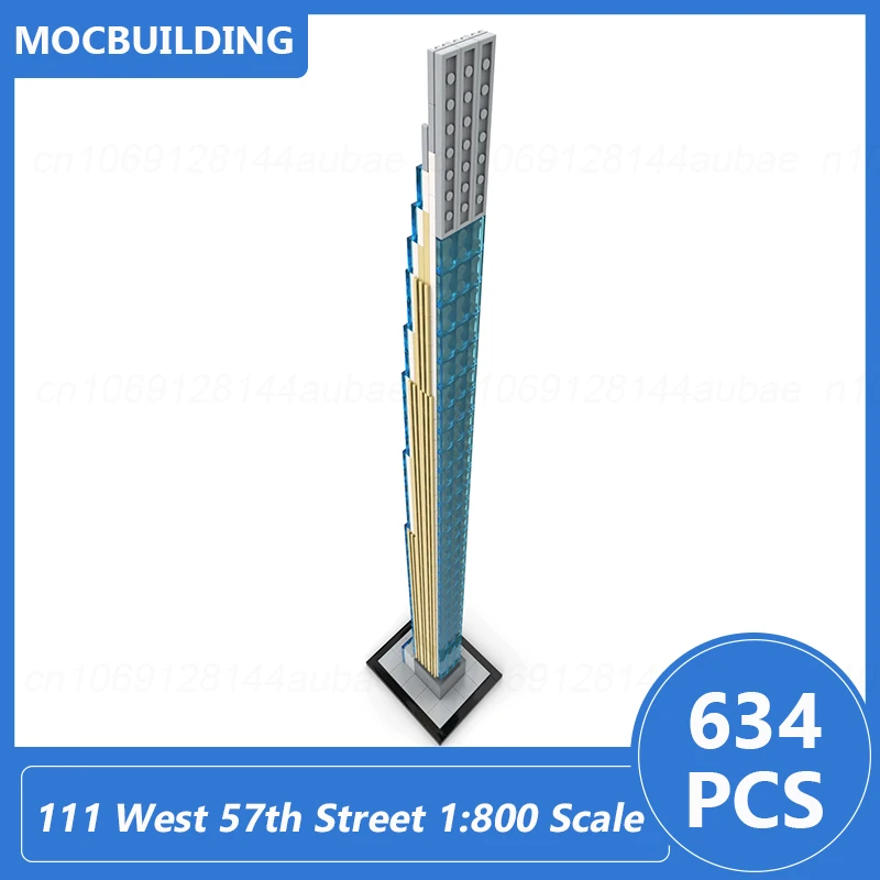 111 West 57th Street 1:800 scala Steinway Tower Architecture Model Moc Building Blocks fai da te assemblare mattoni regali giocattolo di natale 634 pezzi