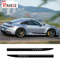 Car Side Skirt Body Under Strips Decal Stickers Vinyl Door Side Stickers for PORSCHE 911 Car Styling Accessories