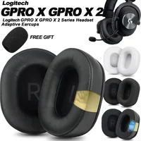 Almohadillas para auriculares Logitech GPRO X G PRO X2, almohadillas de repuesto para auriculares, orejeras, tela de malla, cubiertas de memoria, esponja