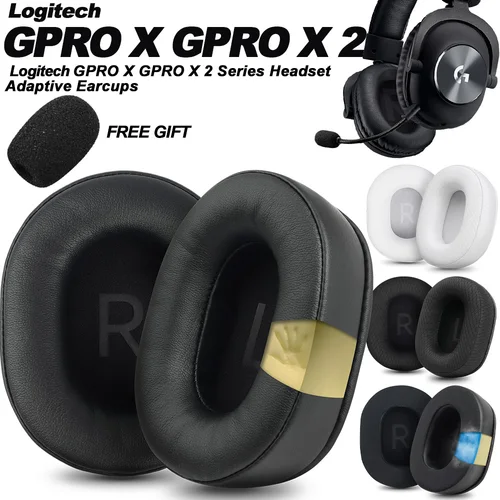 Almohadillas para auriculares Logitech GPRO X G PRO X2, almohadillas de repuesto para auriculares, orejeras, tela de malla, cubiertas de memoria, esponja