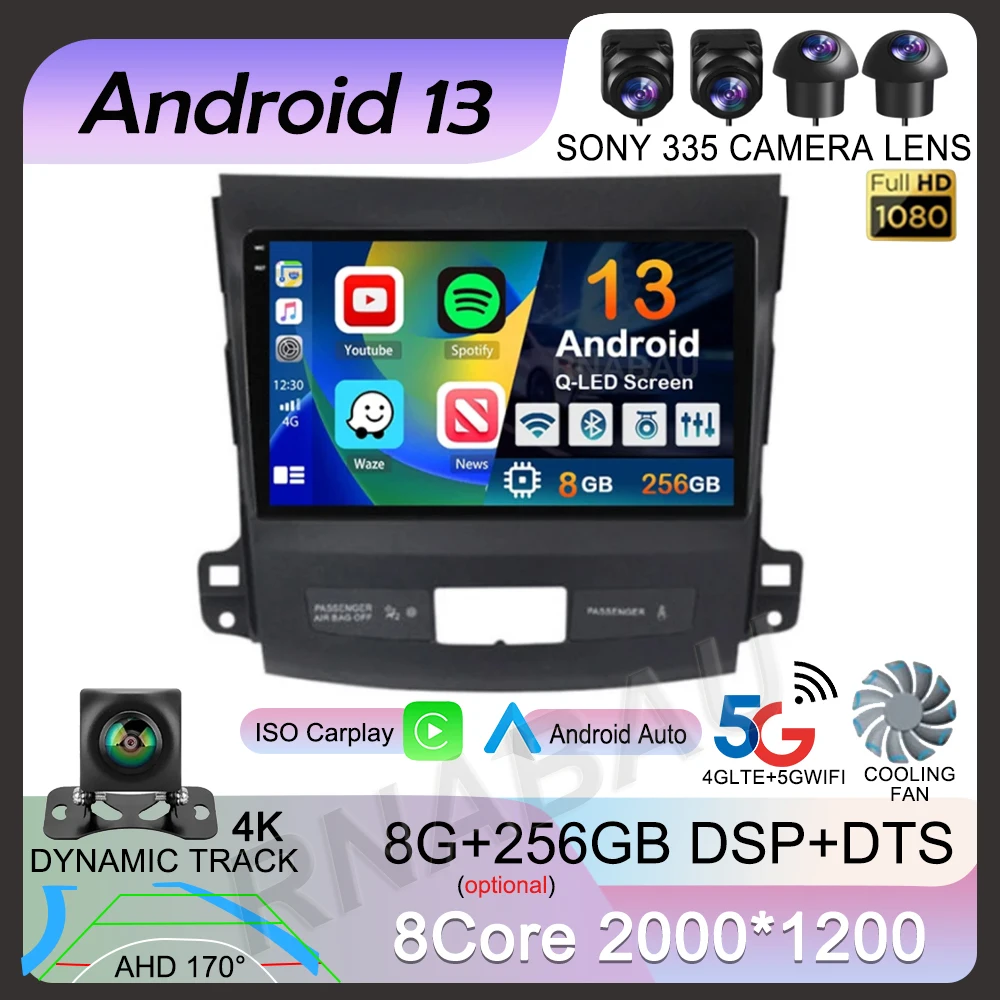 

Android 13 Carplay Car Radio For Mitsubishi Outlander 2006-2011 Peugeot 4007 Citroen C-Crosser GPS Multimedia Player Stereo 2din