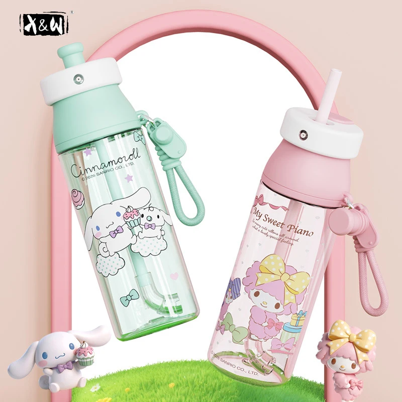 

Бутылка для воды X&W Sanrio 500 мл с функцией распыления, большая емкость, с крышкой-соломинкой, портативная, для студентов