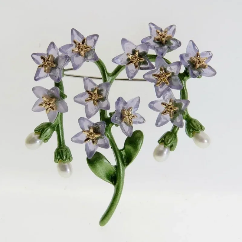 SHMIK Classic Vintage Flower Pearl Brooch Badges For Women Men Retro Middle Design Acrylic Plant Series Suit Coat Pins Corsages