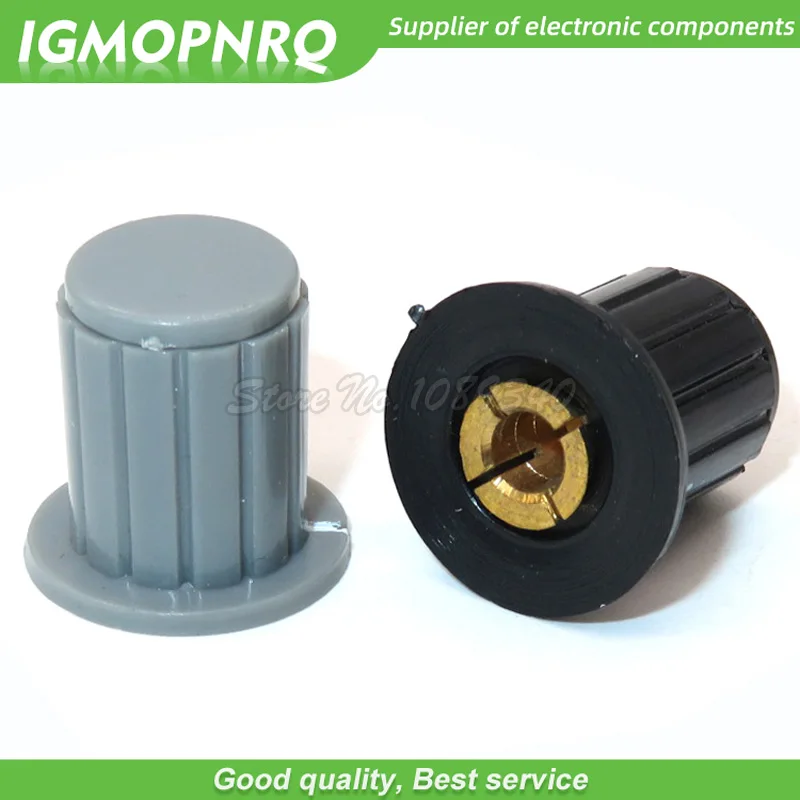 Botão Cap Botão Adequado para Alta Qualidade, Preto e Cinza Potenciômetro, KYP16-16-4, IGMOPNRQ, WXD3-13, 2W, WXD3-12, 1W, 5Pcs