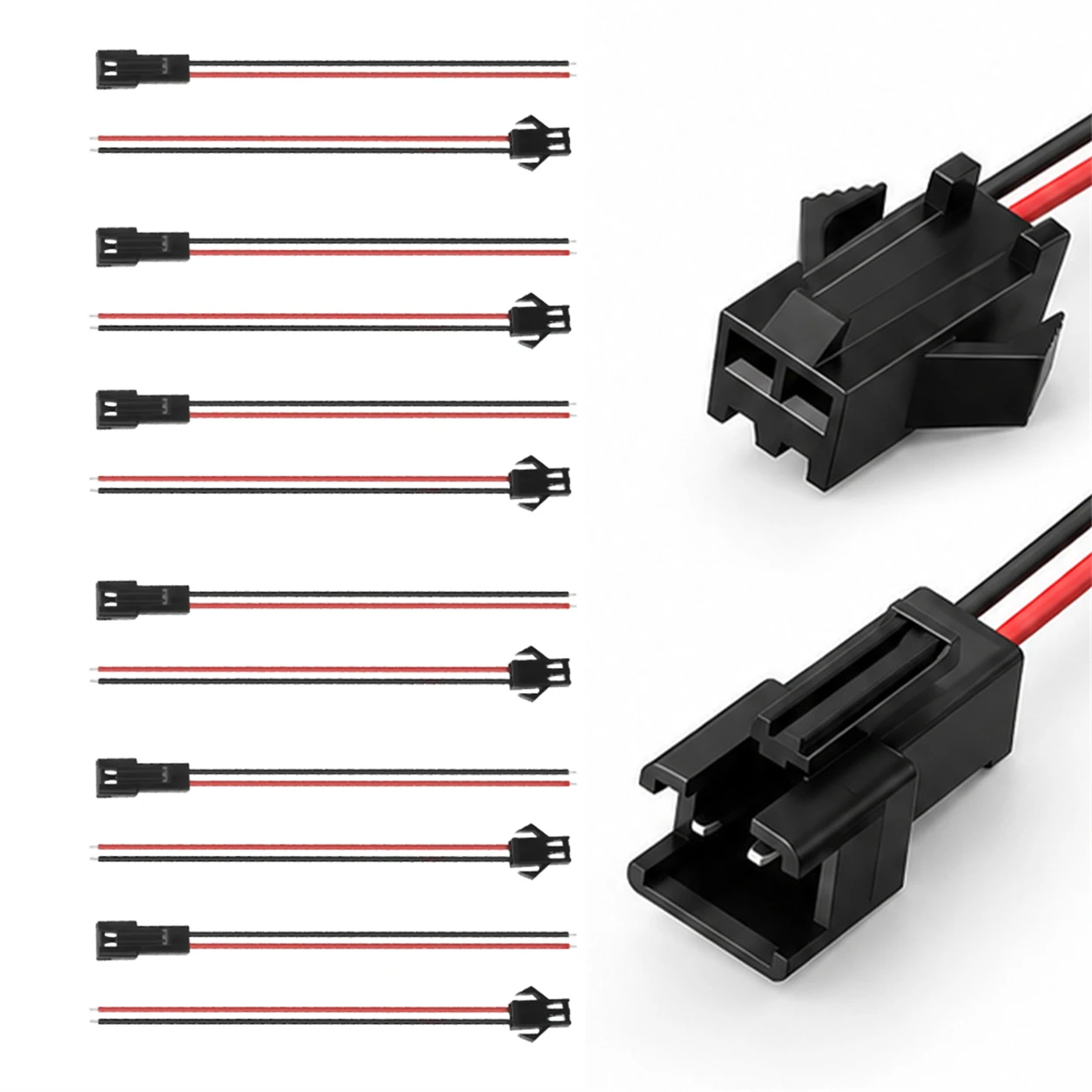Express Setup 10Pairs Male/Female Plug 2 Pin SM Terminal Wire Connector Quick Wiring 100mm DIY Light Strip Lighting Accessories