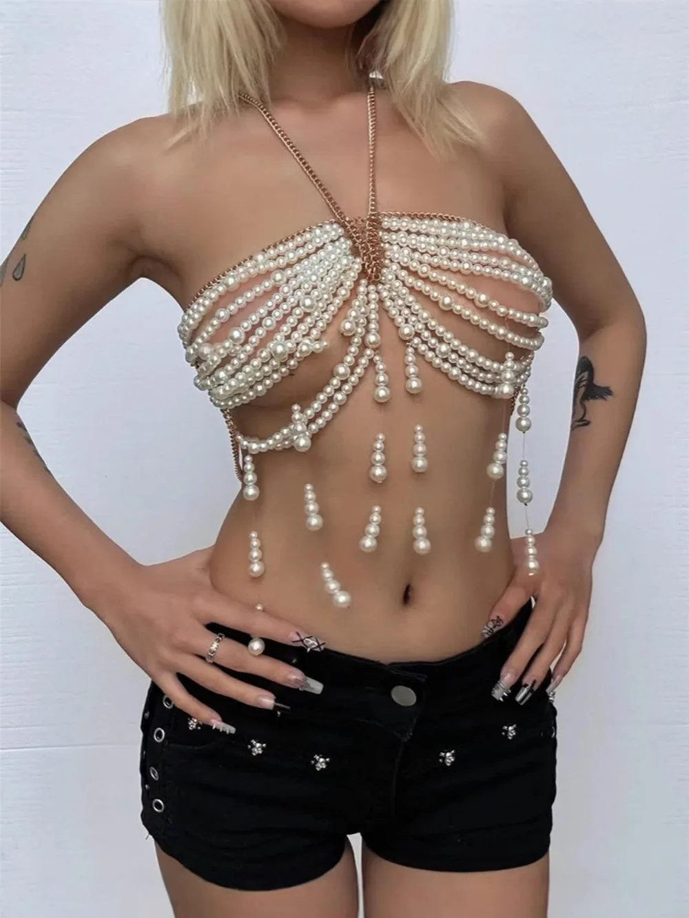 

Сексуальный белый прозрачный корсет, укороченный топ, женский летний топ на бретельках, женские укороченные топы для клубных вечеринок, пляжное бюстье с бисером