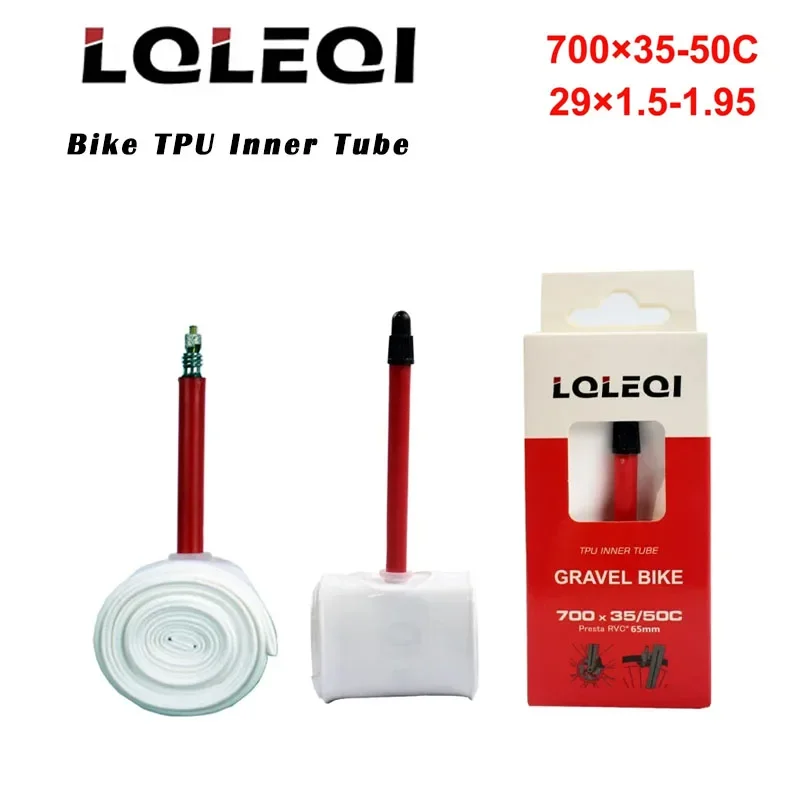 

LQLEQI Ultralight Bicycle Inner Tube 700cX35-50C Cyclocross Road Bike TPU Inner Tube 65mm French Valve Inner Tube Bicycle Parts