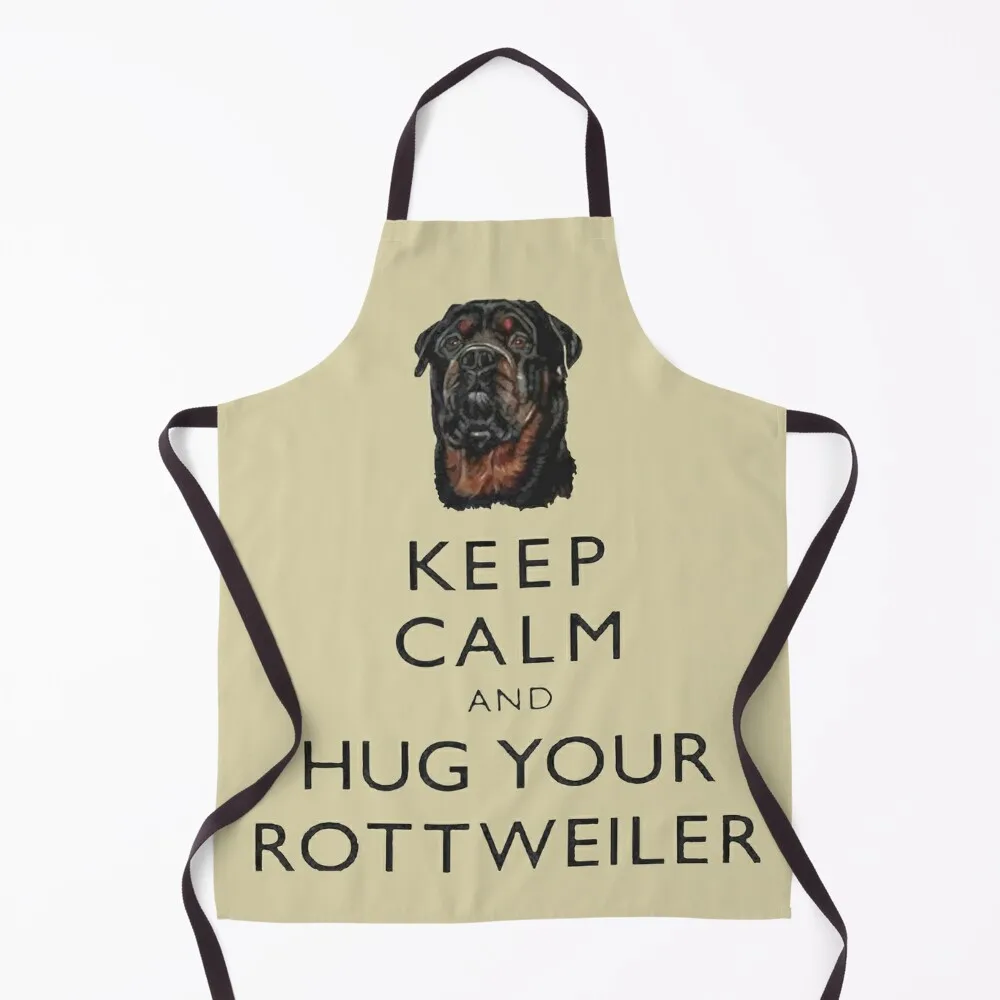 

Keep Calm And Hug Your Rottweiler Apron Waterproof women Men's Kitchen Apron