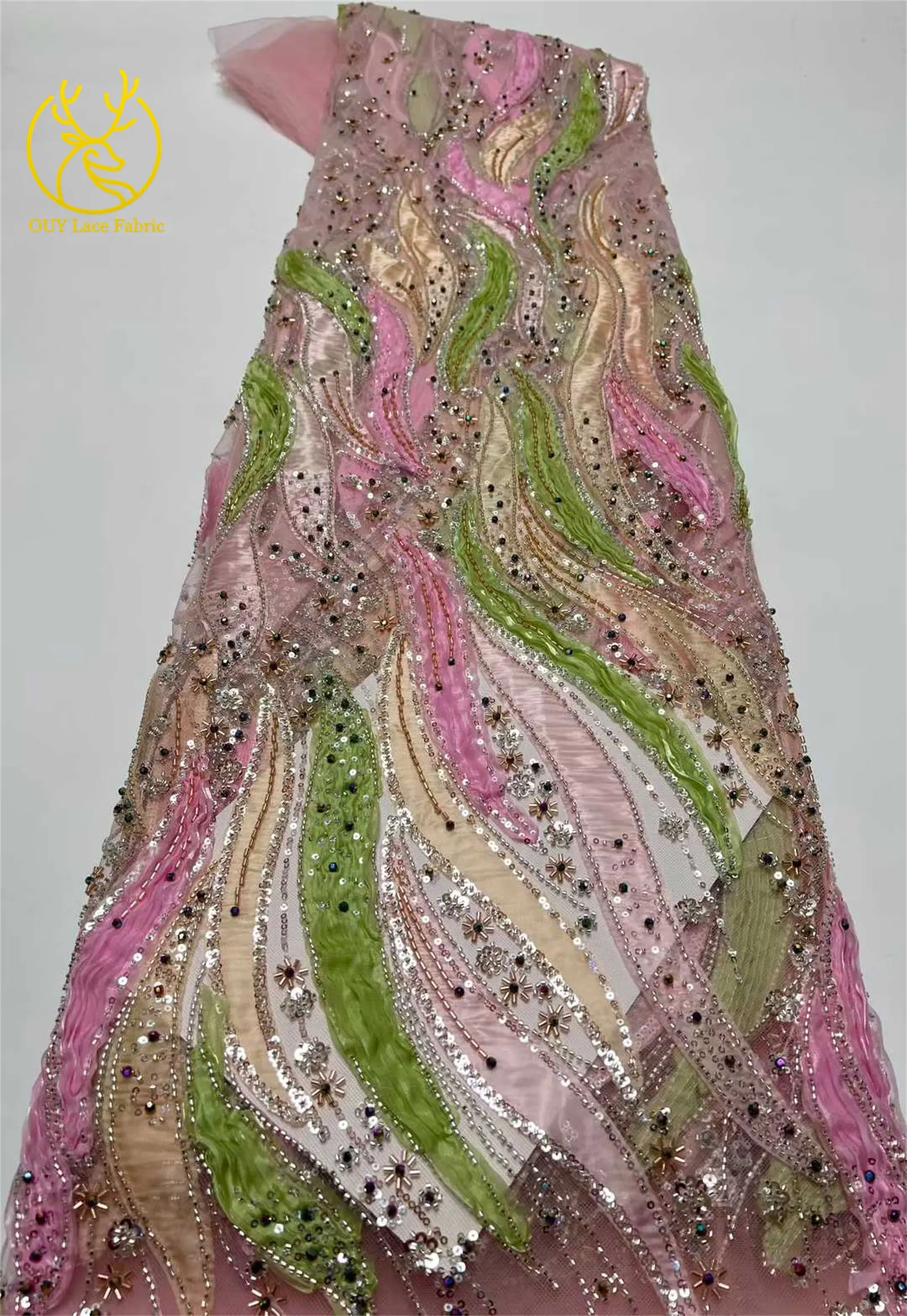 Afrikanischer Bräutigam-Spitzenstoff 2026, hochwertige Stickerei, französische Pailletten, Tüll, Nigeria-Spitzenstoff für Hochzeit, Party, Kleid – Detail 13