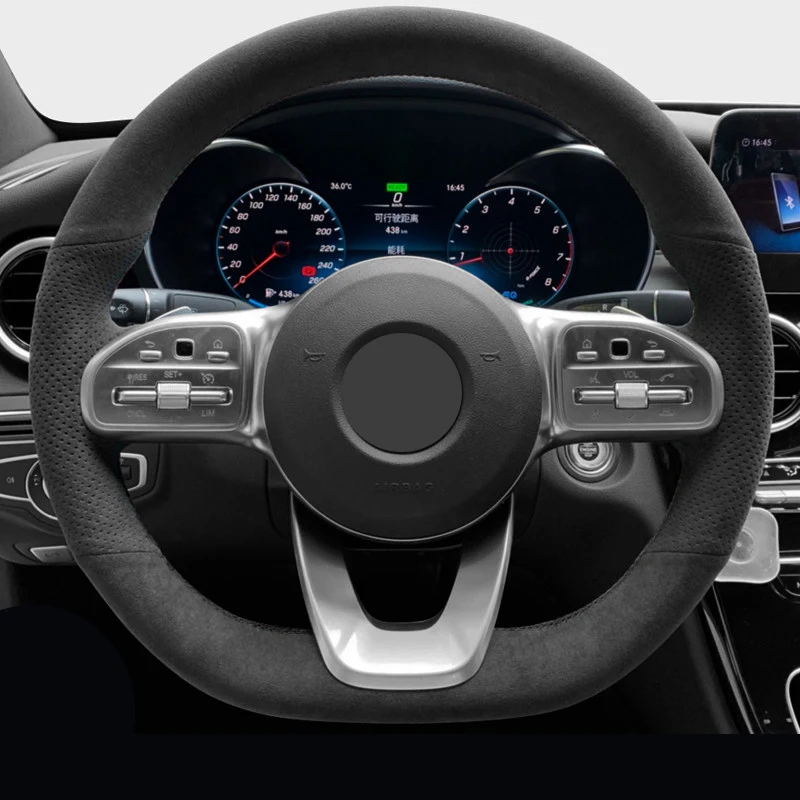 

Чехол на руль из замши ручной работы для Mercedes-Benz S-Class W222, GLC, A-Class W177, C-Class W205, E-Class W213 (для интерьера)