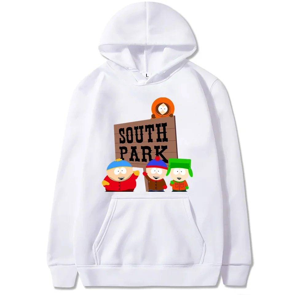 South Park Print Fashion New Graphic Hoodies Men Nuevo En Sudaderas Black White Clothing Design New Sudaderas Para Hombre