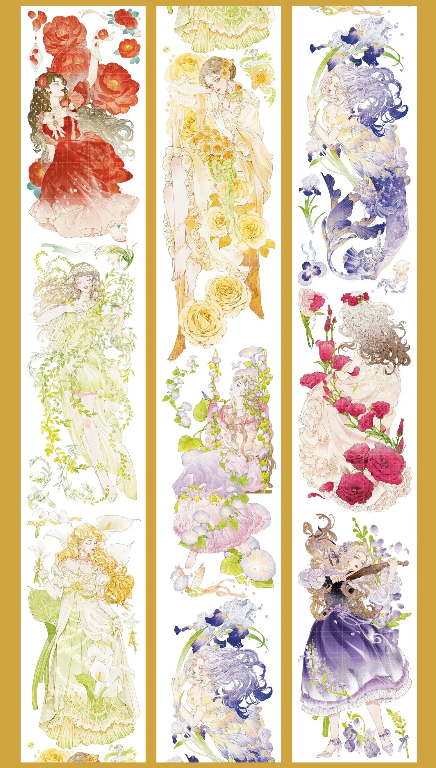 8.5 New 1 loop girl Handsome Boy Blue Floral Washi PET Tape Shell Light Luster