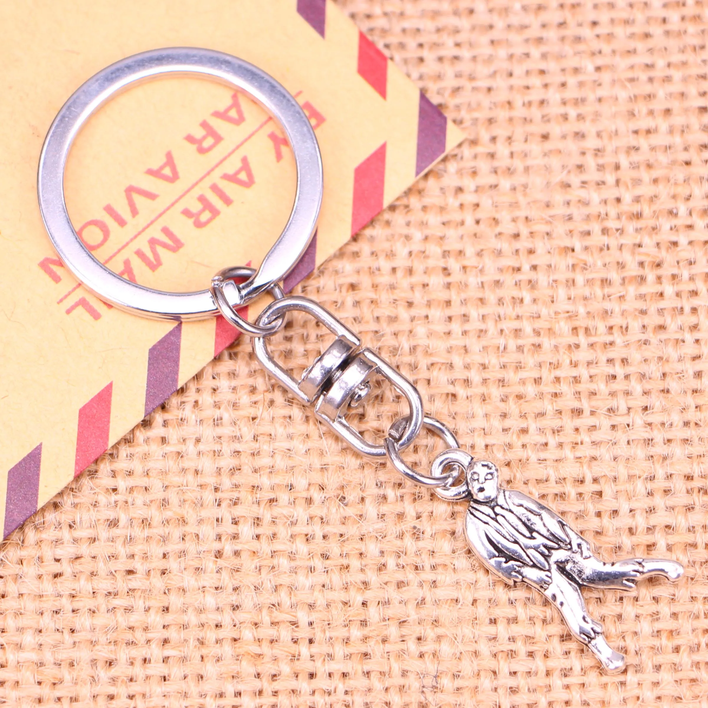 20pcs New Fashion Keychain 12x27mm Walking Dead Zombie Corpse Pendants DIY Men Jewelry Car Key Chain Souvenir For Gift