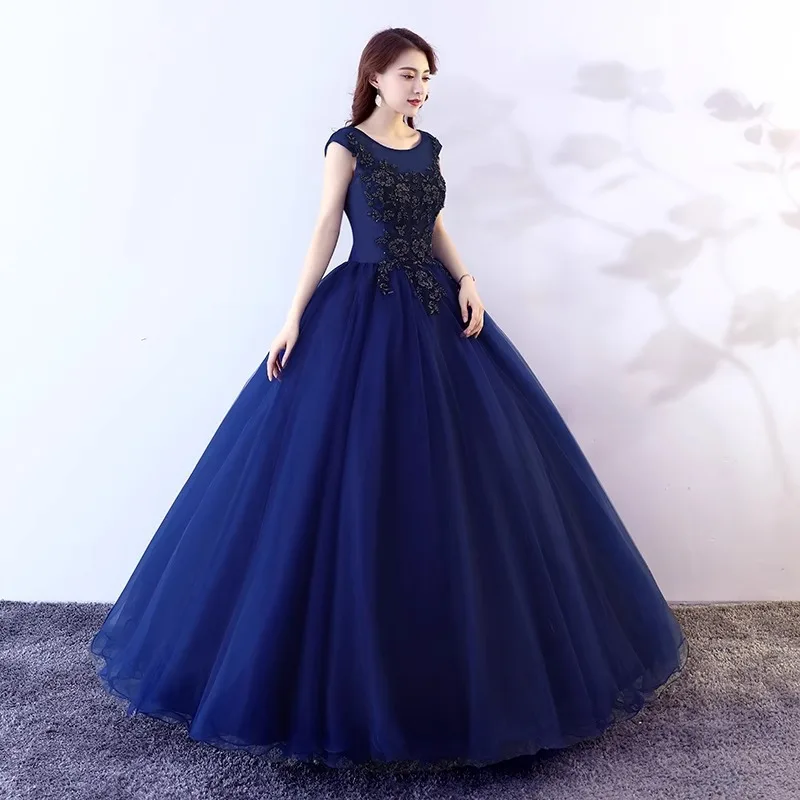 Colorful Sleeveless 2025 New Shoulder Decal Lace Simple Temperament Dress With Fluffy Skirt Long Evening Gown Customized