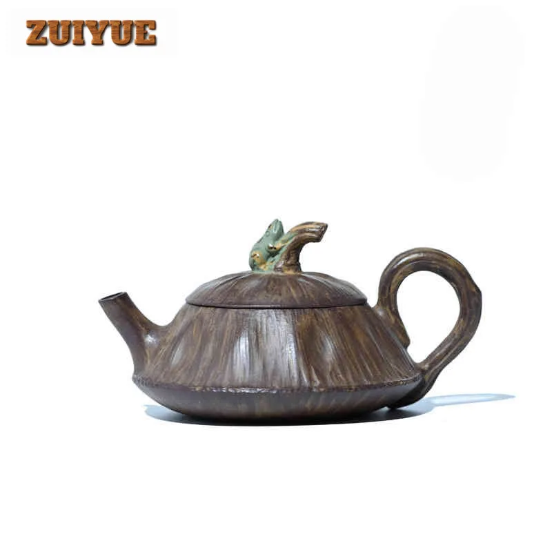 

200ml Exquisite Yixing Purple Clay Teapots Handmade Frog Pot Raw Ore Purple Mud Kettle With Filter Chinese Zisha Tea Set Craft