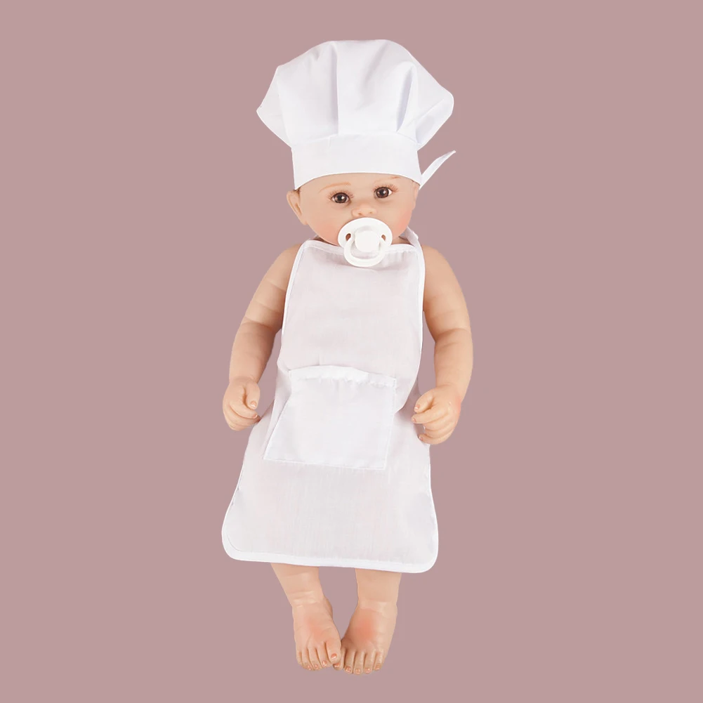 

Cute Toddler Art Smock Costume Baby Chef Apron Hat Bib Newborn Photography Prop Set Infant Burp Cloth Boy Girl Photo Accessories