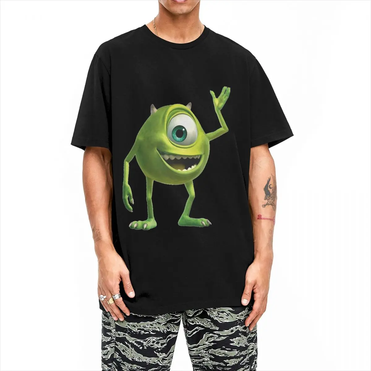 Men Women Mike Wazowski Monsters Inc T Shirt 100% Cotton Clothing Crazy Short Sleeve Crewneck Tee Shirt Printed T-Shirt