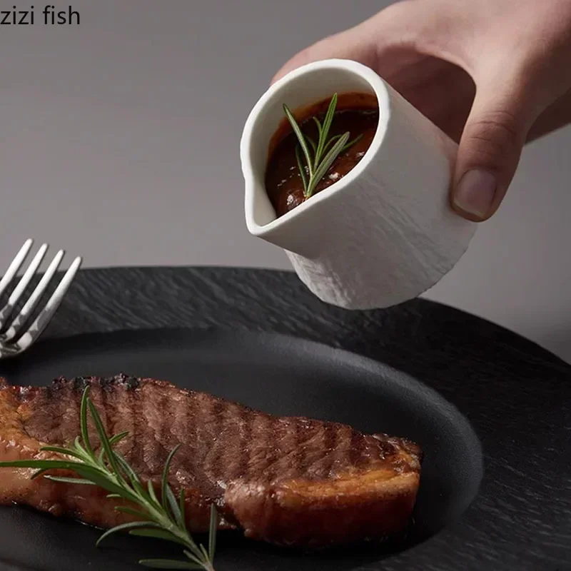 الإبداعية روك الملمس السيراميك المرق قوارب مطعم بلون ستيك صلصة الأواني كوب حليب أدوات المائدة المنزلية المتخصصة