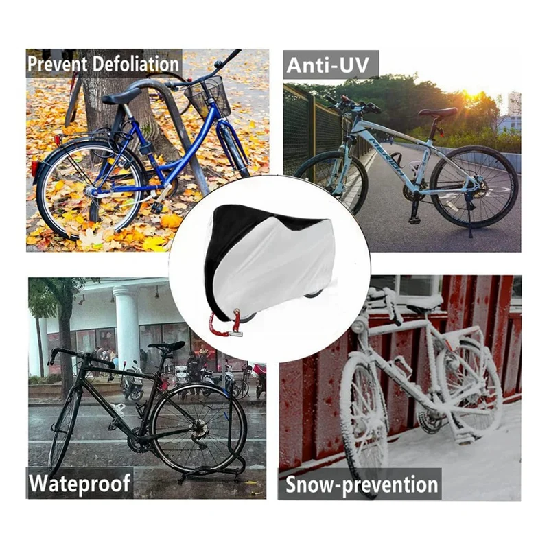 Bike Rain Covers,Outdoor 190T Waterproof Polyester Fabric Bicycle Covers With Lock Hole For Mountain Road Electric Bikes