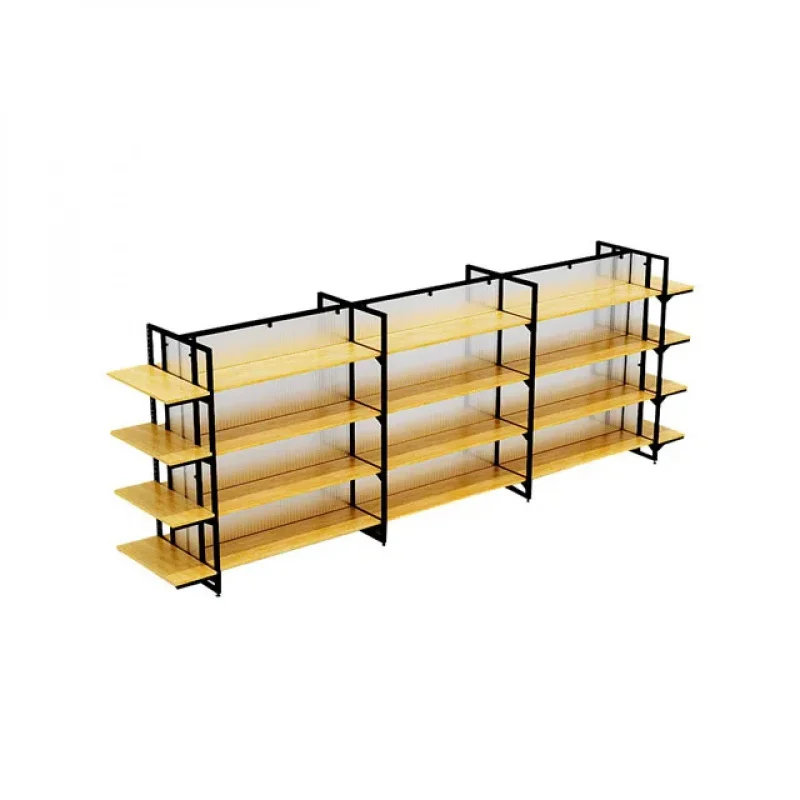 custom.Gondola Shelving Supermarket Rack Wooden Supermarket Shelving